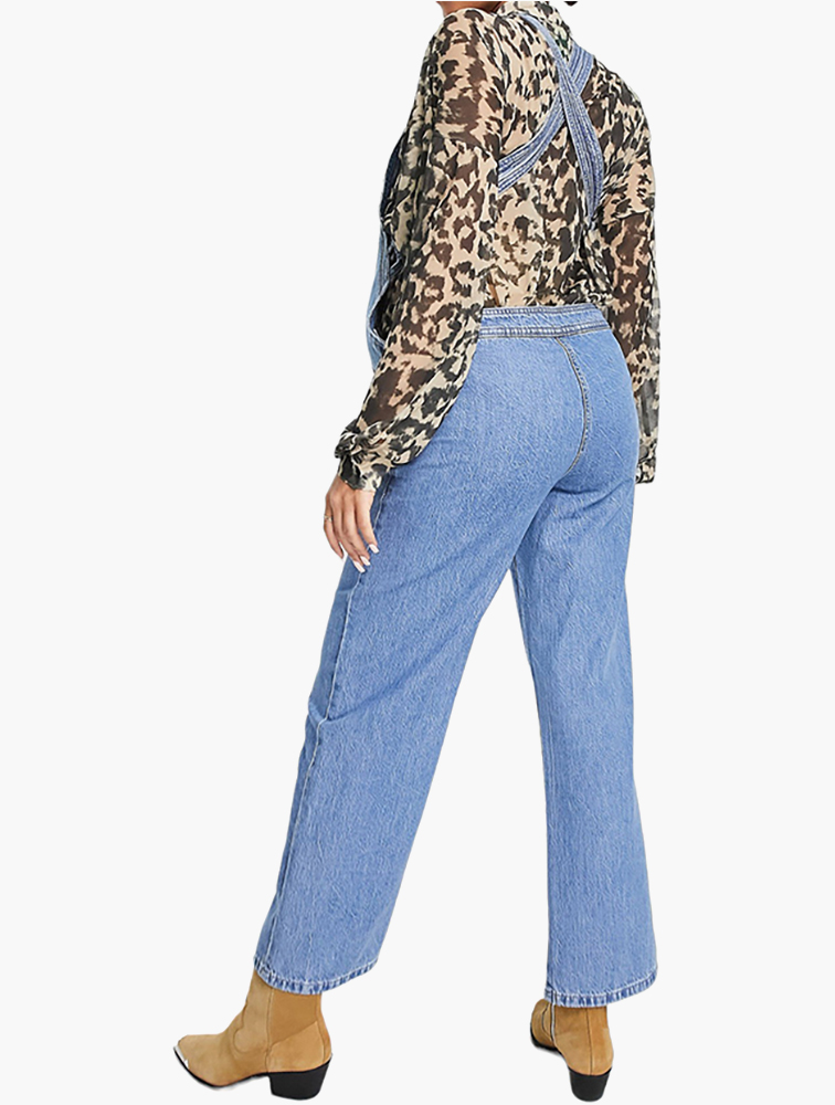 MyRunway Shop ASOS Medium Blue Wash Maternity Denim Jumpsuit for